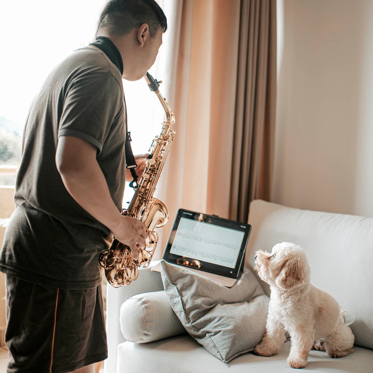 Man playing saxophone